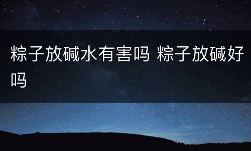 粽子放碱水有害吗 粽子放碱好吗