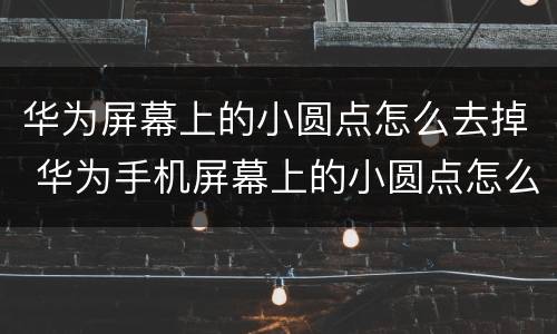 华为屏幕上的小圆点怎么去掉 华为手机屏幕上的小圆点怎么取消