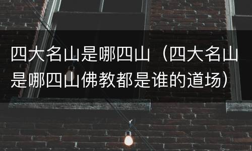 四大名山是哪四山（四大名山是哪四山佛教都是谁的道场）