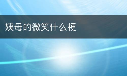 姨母的微笑什么梗