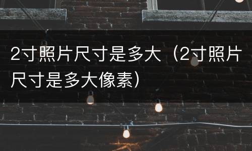 2寸照片尺寸是多大（2寸照片尺寸是多大像素）