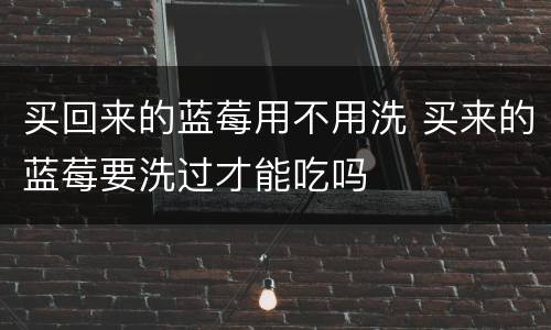 买回来的蓝莓用不用洗 买来的蓝莓要洗过才能吃吗