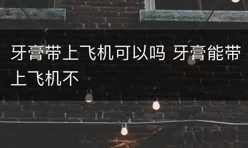 牙膏带上飞机可以吗 牙膏能带上飞机不