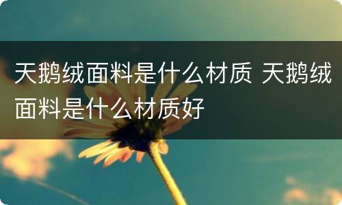 天鹅绒面料是什么材质 天鹅绒面料是什么材质好