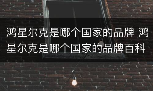 鸿星尔克是哪个国家的品牌 鸿星尔克是哪个国家的品牌百科