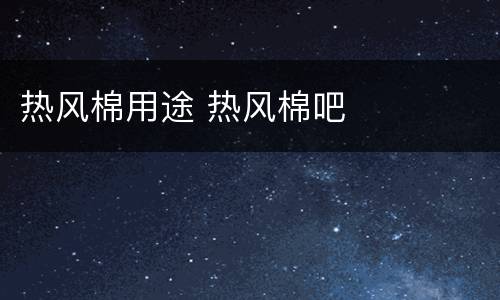 热风棉用途 热风棉吧