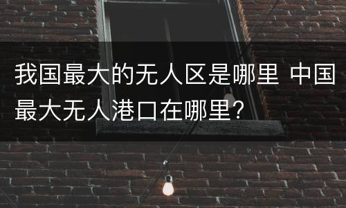 我国最大的无人区是哪里 中国最大无人港口在哪里?