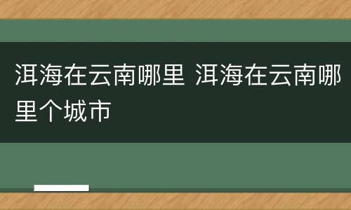 洱海在云南哪里 洱海在云南哪里个城市
