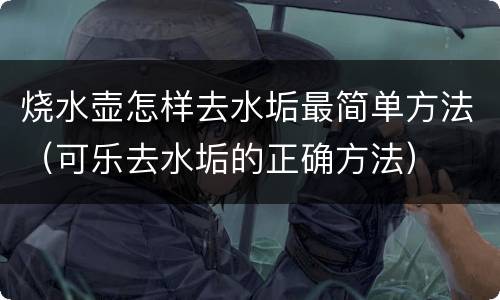 烧水壶怎样去水垢最简单方法（可乐去水垢的正确方法）