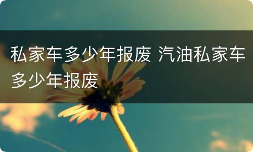 私家车多少年报废 汽油私家车多少年报废