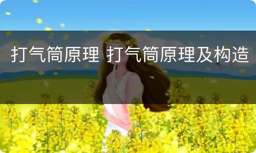 打气筒原理 打气筒原理及构造