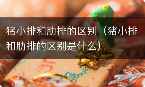 猪小排和肋排的区别（猪小排和肋排的区别是什么）