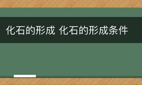化石的形成 化石的形成条件