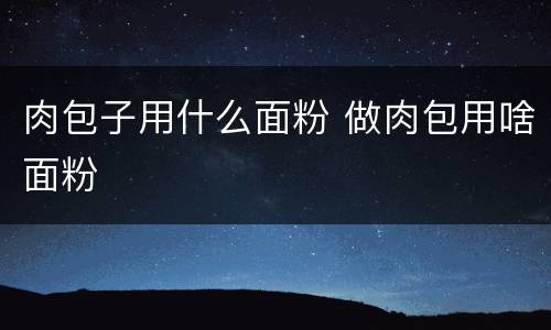 肉包子用什么面粉 做肉包用啥面粉