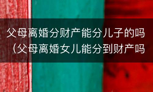父母离婚分财产能分儿子的吗（父母离婚女儿能分到财产吗）