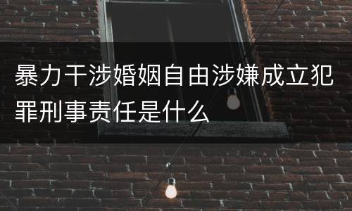 暴力干涉婚姻自由涉嫌成立犯罪刑事责任是什么