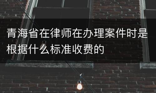 青海省在律师在办理案件时是根据什么标准收费的
