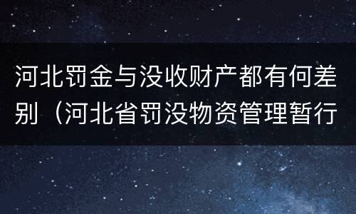 河北罚金与没收财产都有何差别（河北省罚没物资管理暂行办法）