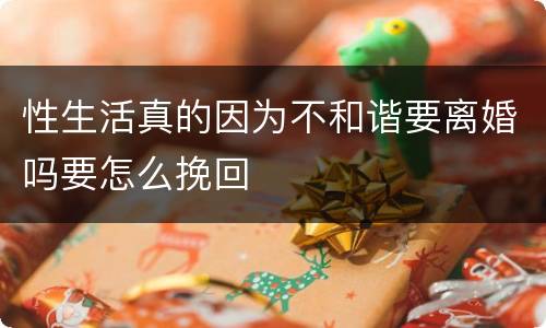 性生活真的因为不和谐要离婚吗要怎么挽回