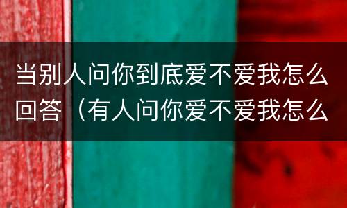 当别人问你到底爱不爱我怎么回答（有人问你爱不爱我怎么回答）