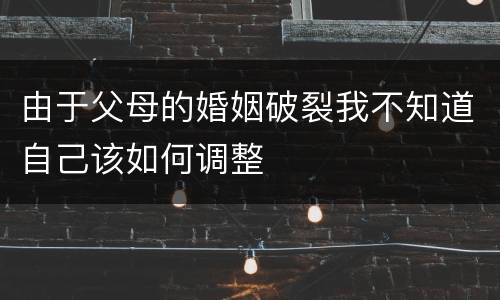 由于父母的婚姻破裂我不知道自己该如何调整