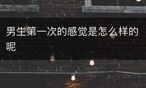 男生第一次的感觉是怎么样的呢