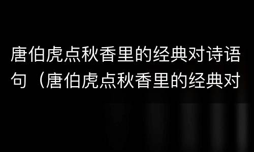 唐伯虎点秋香里的经典对诗语句（唐伯虎点秋香里的经典对诗语句?）