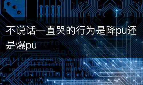 不说话一直哭的行为是降pu还是爆pu