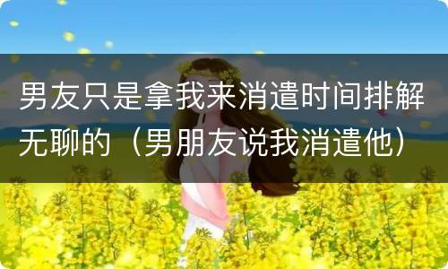 男友只是拿我来消遣时间排解无聊的（男朋友说我消遣他）