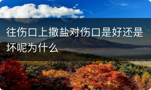 往伤口上撒盐对伤口是好还是坏呢为什么