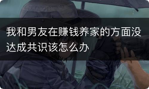 我和男友在赚钱养家的方面没达成共识该怎么办