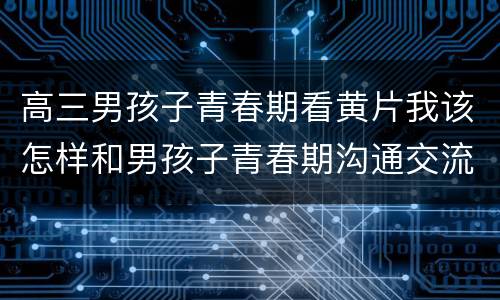 高三男孩子青春期看黄片我该怎样和男孩子青春期沟通交流