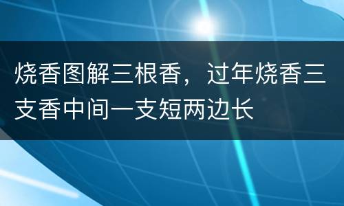 烧香图解三根香，过年烧香三支香中间一支短两边长