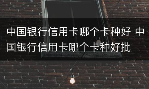 中国银行信用卡哪个卡种好 中国银行信用卡哪个卡种好批
