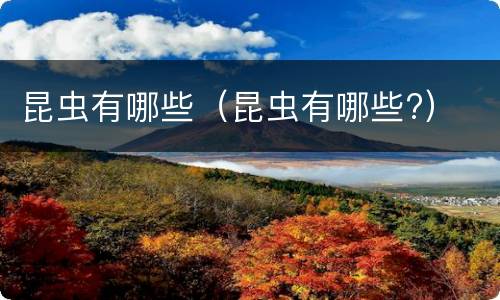 昆虫有哪些（昆虫有哪些?）