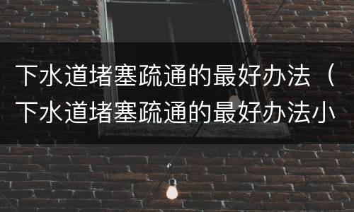 下水道堵塞疏通的最好办法（下水道堵塞疏通的最好办法小苏打）