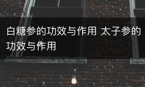 白糖参的功效与作用 太子参的功效与作用