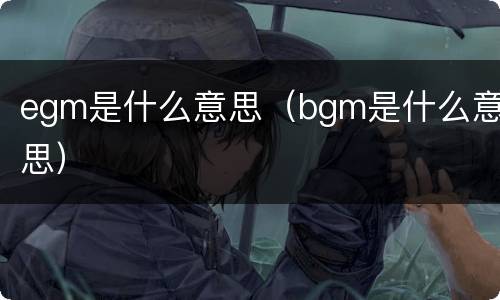 egm是什么意思（bgm是什么意思）