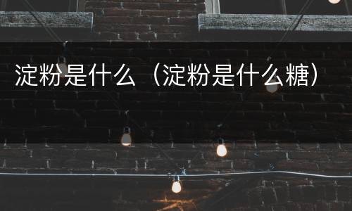 淀粉是什么（淀粉是什么糖）