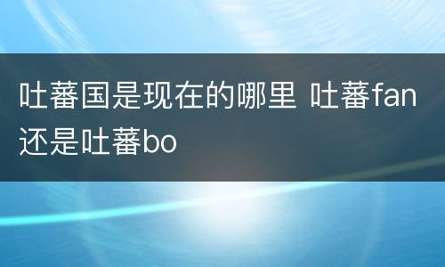 吐蕃国是现在的哪里 吐蕃fan还是吐蕃bo