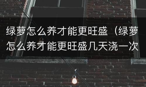 绿萝怎么养才能更旺盛（绿萝怎么养才能更旺盛几天浇一次水）