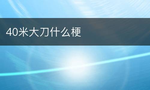 40米大刀什么梗