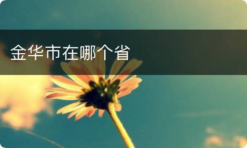 金华市在哪个省