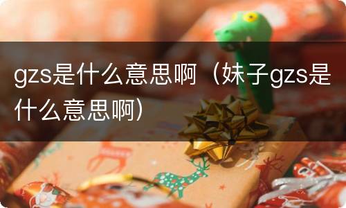gzs是什么意思啊（妹子gzs是什么意思啊）