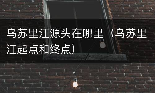 乌苏里江源头在哪里（乌苏里江起点和终点）