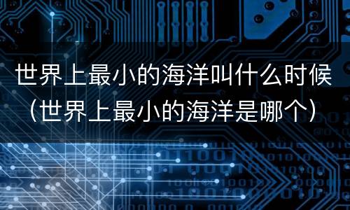 世界上最小的海洋叫什么时候（世界上最小的海洋是哪个）