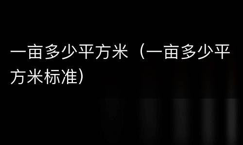一亩多少平方米（一亩多少平方米标准）