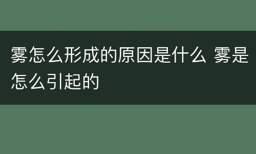 雾怎么形成的原因是什么 雾是怎么引起的
