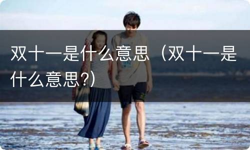 双十一是什么意思（双十一是什么意思?）