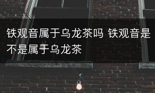 铁观音属于乌龙茶吗 铁观音是不是属于乌龙茶